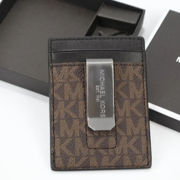 Michael kors Men Card Case Money Clip Wallet Box Set Br… - Picture 5 of 8